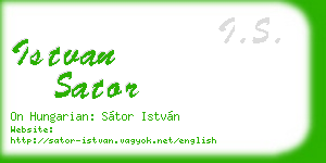 istvan sator business card